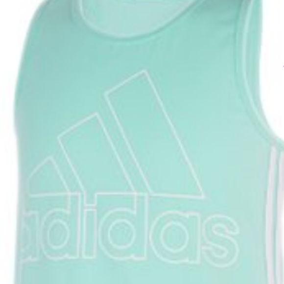 Adidas Mint & White Three-Stripe Logo Racerback  Dress NWT - Picture 3 of 5
